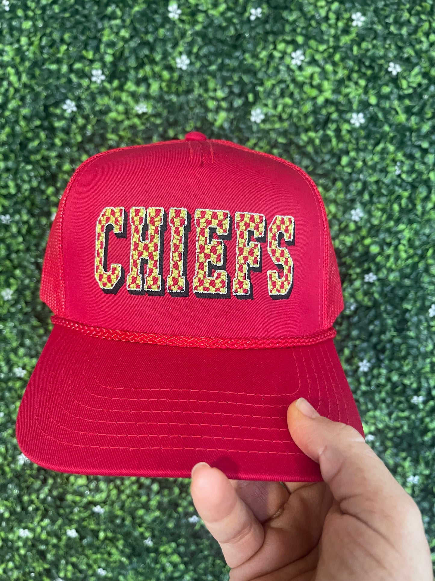 CHIEFS CHECKERED trucker hat